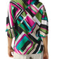Joseph Ribkoff - GEORGETTE GEOMETRIC PRINT BOXY TOP