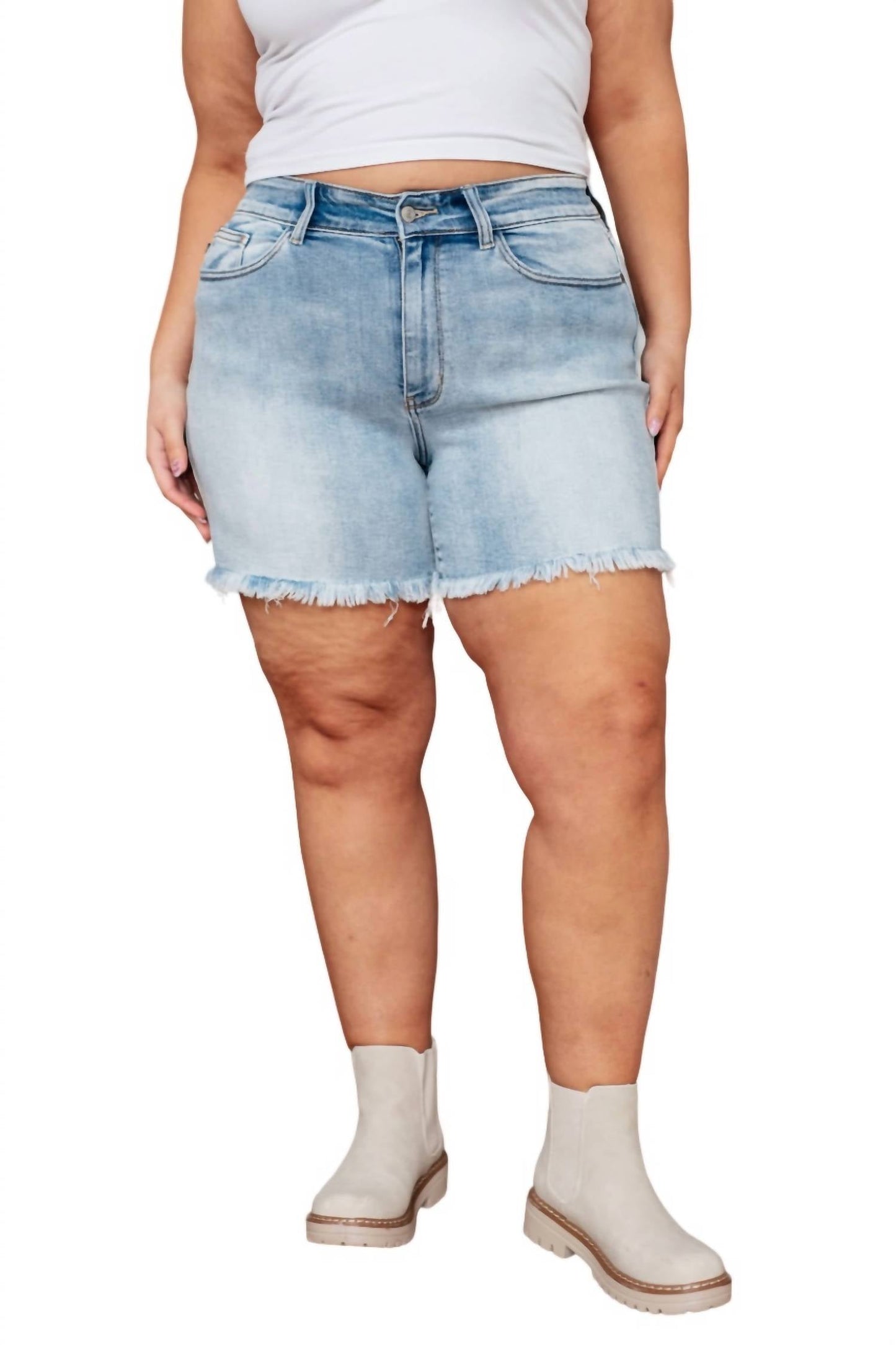 Judy Blue - High Rise Cutoff Dad Shorts