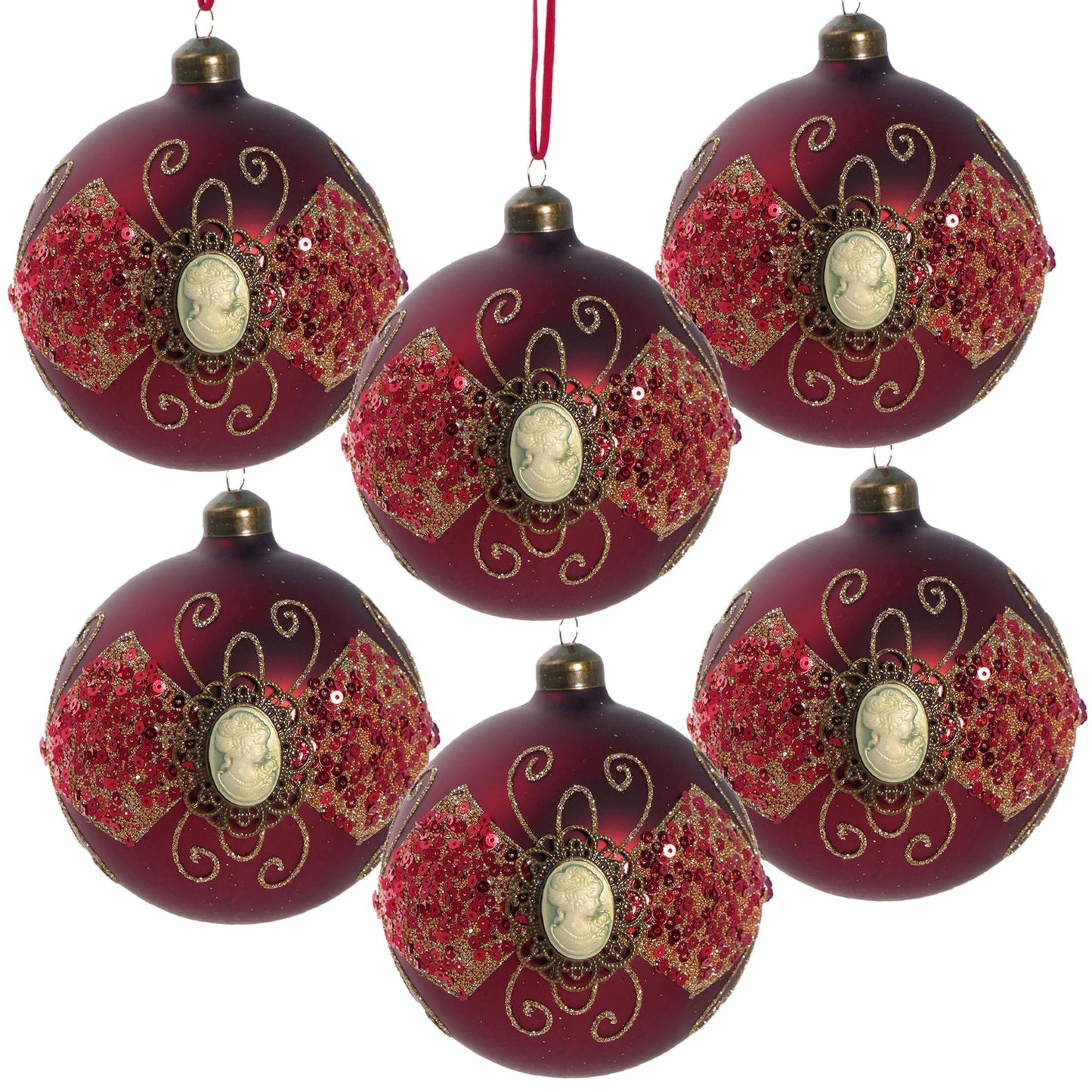 Decorative Hanging Ball Christmas Tree Ornaments For Holiday Decorations Set of 6