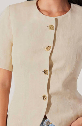 Astr - Saige Cutaway Linen Blend Jacket