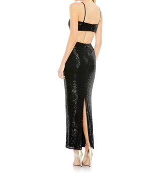 Ieena For Mac Duggal - Cutout Waist Sequin Midi Dress