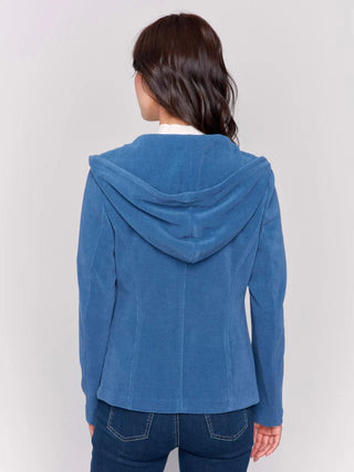 Charlie B - Knit Corduroy Blazer With Hood