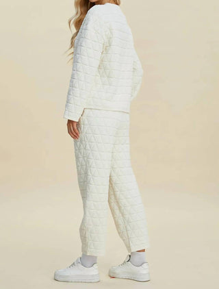 Trendsi - Double Take Full Size Texture Round Neck Long Sleeve Top and Pants Set