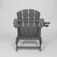 HDPE Folding Adirondack Chair with Dual Cup Holder - Gray