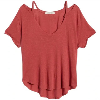 Free People - Distressed V Neck T-shirt