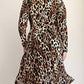 The Curve La - Plus Size Animal Print Flare Dress With Bow Details