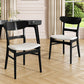 Mid Century Dining Chairs With Cushioned Seats And Wood Frame (Set of 2)