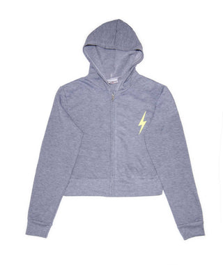 Firehouse - Girl's Neon Yellow Bolt Zip Hoodie