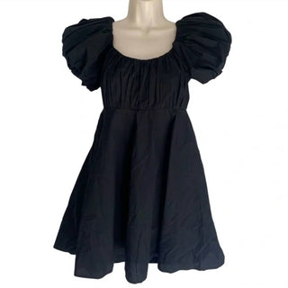 Abercombie & Fitch - Women's Ruched Puff Sleeve Mini Dress