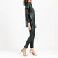 Clara Sunwoo - Liquid Leather Funnel Neck Side Vent Tie Tunic