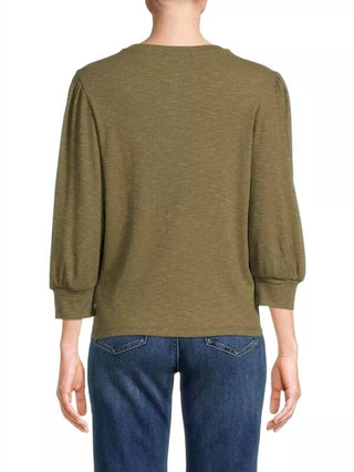 Sanctuary - Puff Sleeve Ribbed Top