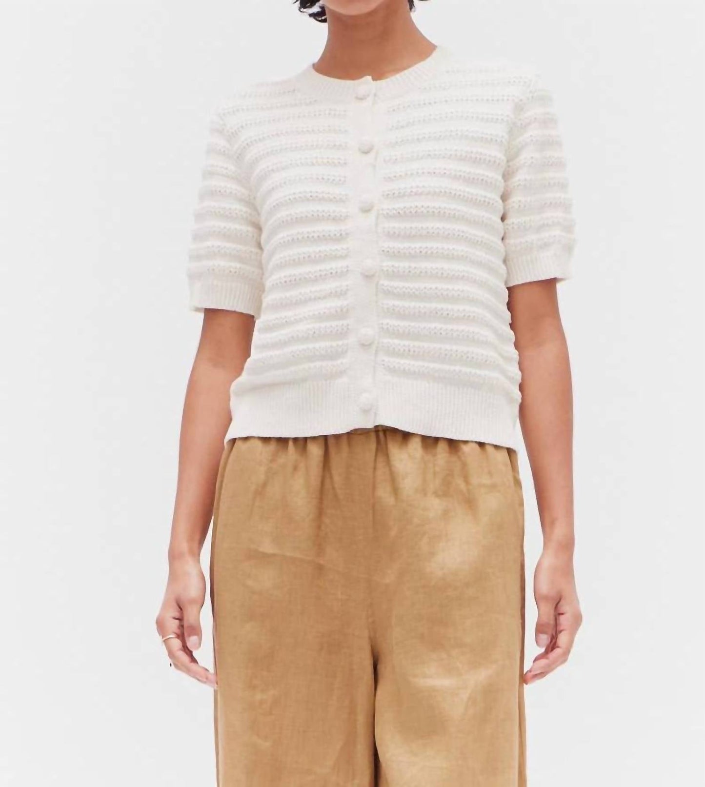 Grade & Gather - Cropped Short Sleeve Cardigan
