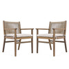 Outdoor Acacia Wood Patio Dining Armchair (Set of 2)