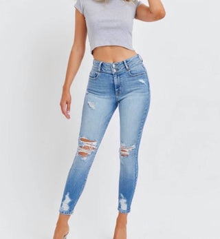 Cello - Jocelyn High Rise Distressed Skinny Jeans