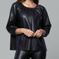 Dolce Cabo - Blakely Faux Leather Puff Sleeve Top