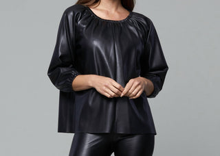 Dolce Cabo - Blakely Faux Leather Puff Sleeve Top