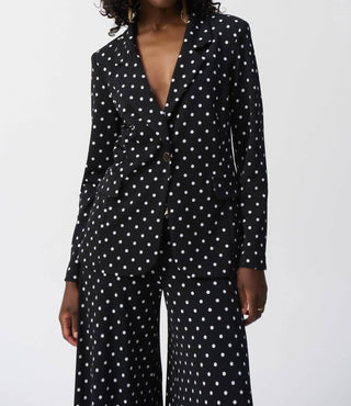 Joseph Ribkoff - Silky Knit Dot Print Boxy Blazer