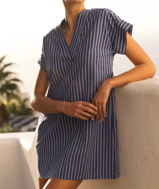 Oliphant - V-neck Roll Sleeve Mini Dress