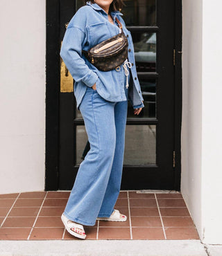 Z Supply - Denim Wide Leg Knit Pants