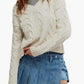 Free People - Washed Cable Neck Sweater