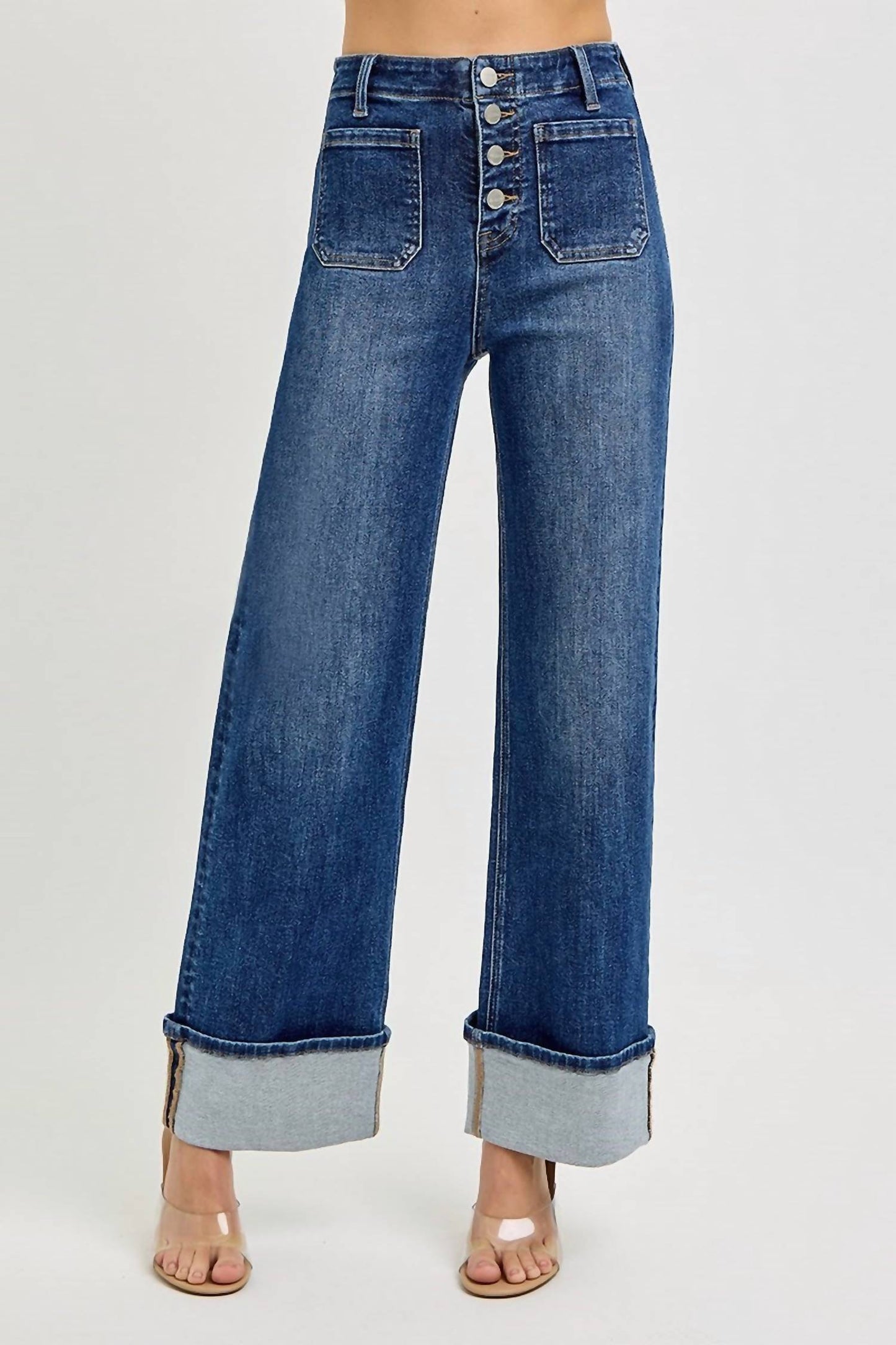 Risen - High-rise Patch Cuffed Jeans