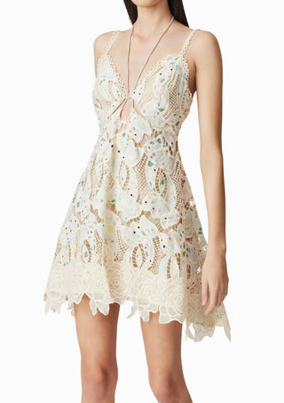 Elliatt - Elliatt Kyla Eyelet Halter Mini Dress