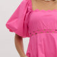 Entro - Puff Sleeve Dress With Cutouts