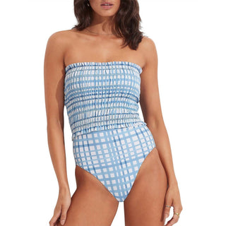 Seafolly - Check Shirred Bandeau One Piece