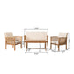 4 Piece Set Outdoor Chat Set With Water Resistant Cushions
