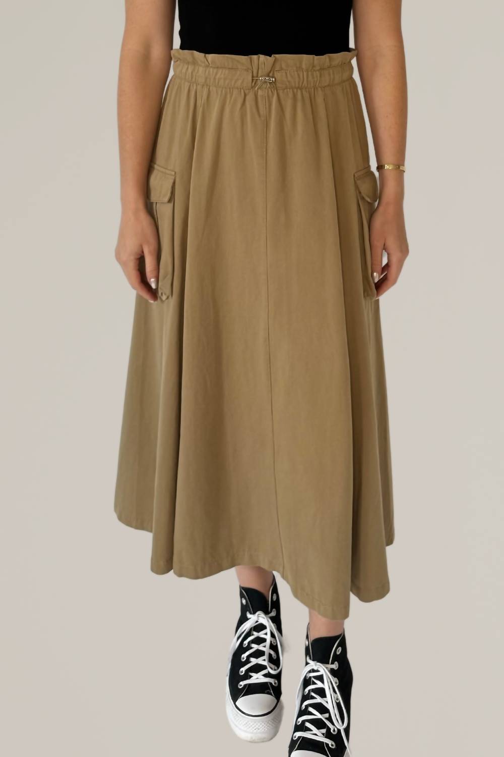 Aaron & Amber - Cotton Cargo Maxi Skirt