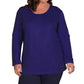 On The Plus Side - Jersey Long Sleeve U-Neck Tee - Plus