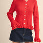 &Merci - Catch My Charm Ruffle Hem Sweater Cardigan