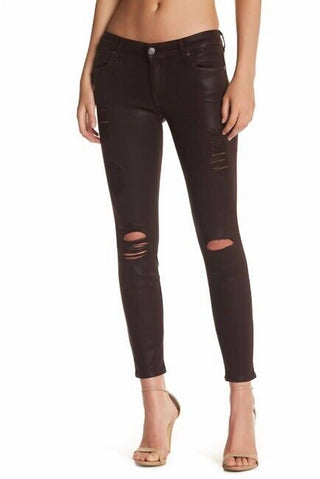 7 For All Mankind - Skinny Coated Distressed Jeans