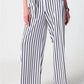 Joseph Ribkoff - Striped High-waist Belted Wide-leg Pants