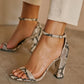 Madden Girl - Women's Snake Print Block Heel Sandals
