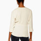 Topshop - V-Neck 3/4 Sleeve Belted Crepe Wrap Blouse