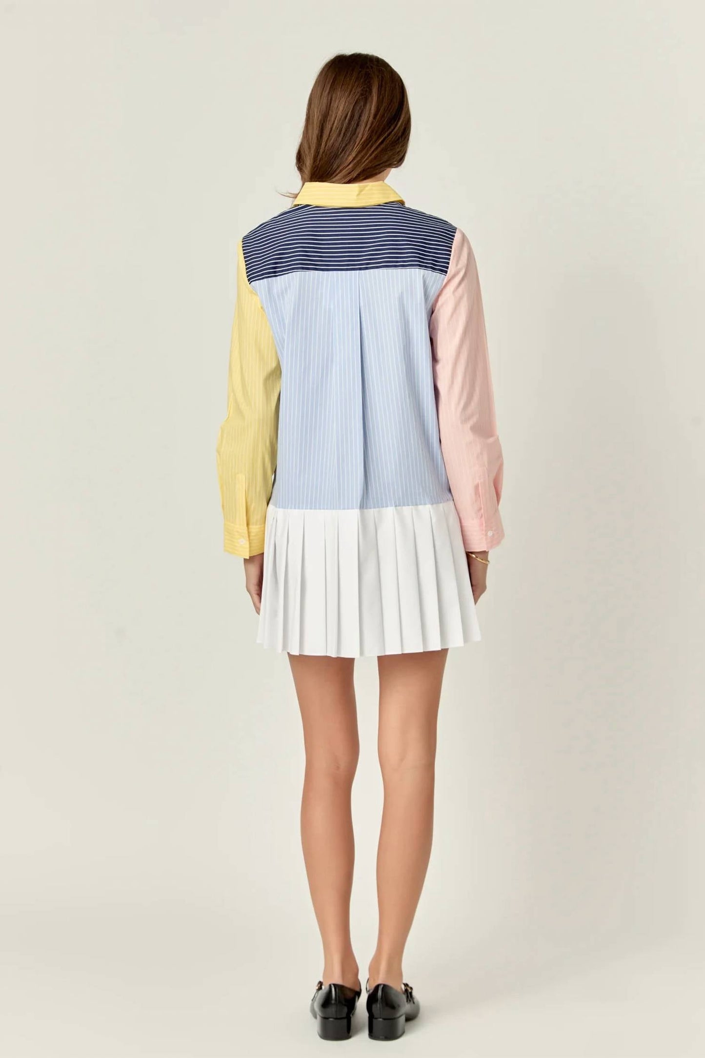 English Factory - Pinstripes & Pleats Dress