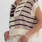 Entro - Quarter Zip Stripe Sweater