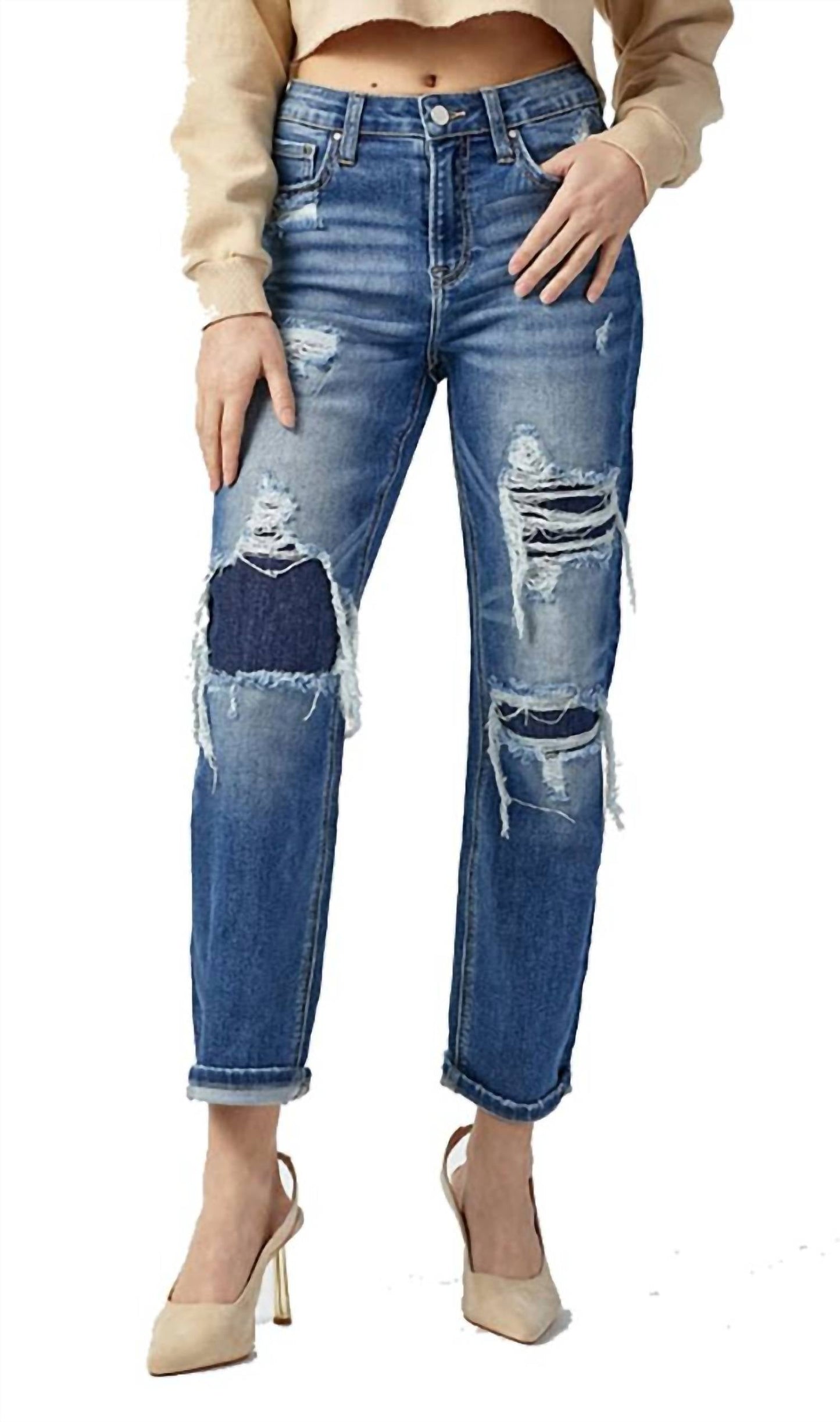 Risen - Women's High Rise Dark Straight Jean