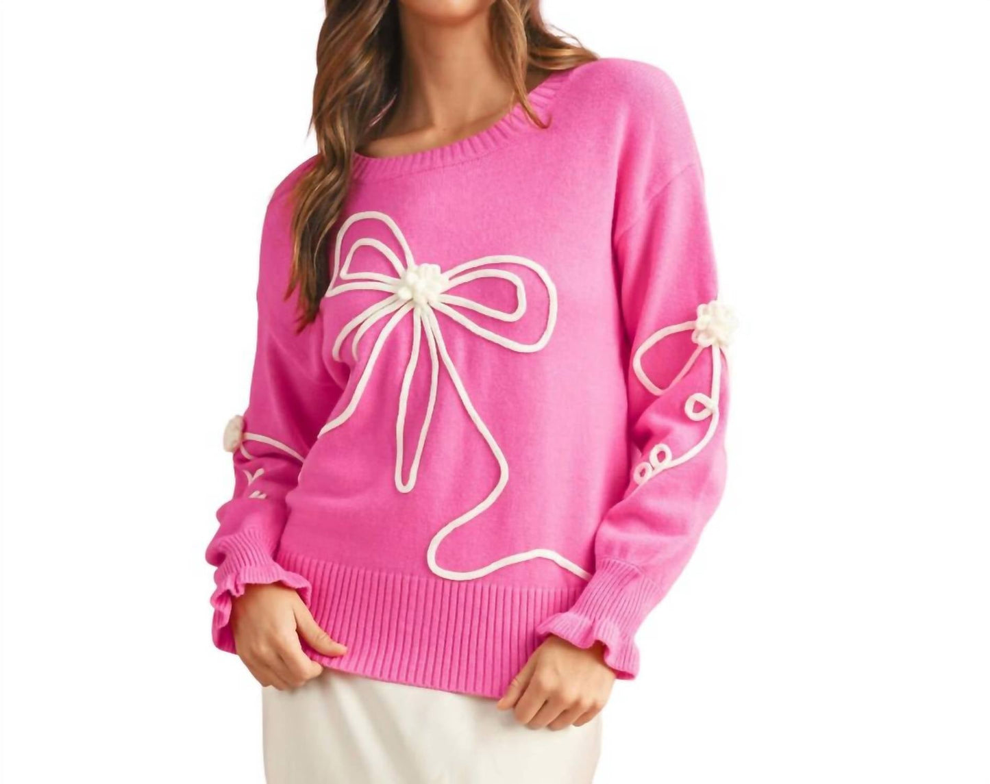 Aapparella - FLOWER BOW SWEATER
