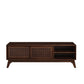 59 Inch Mid Century Modern Rattan TV Stand for 65 Inch TV