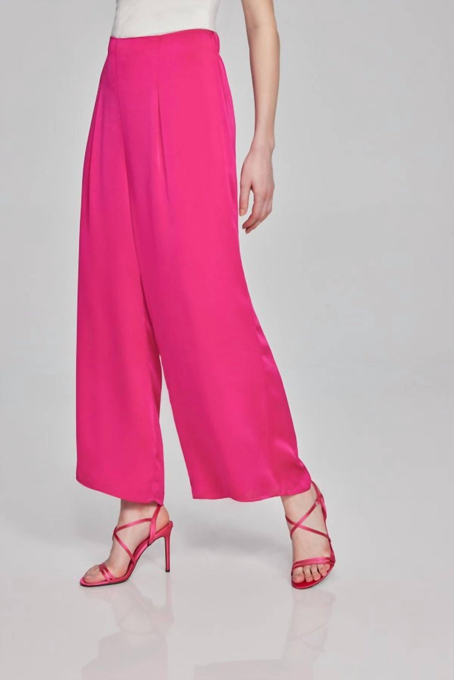 Joseph Ribkoff - Pleated Satin Wide-leg Pants
