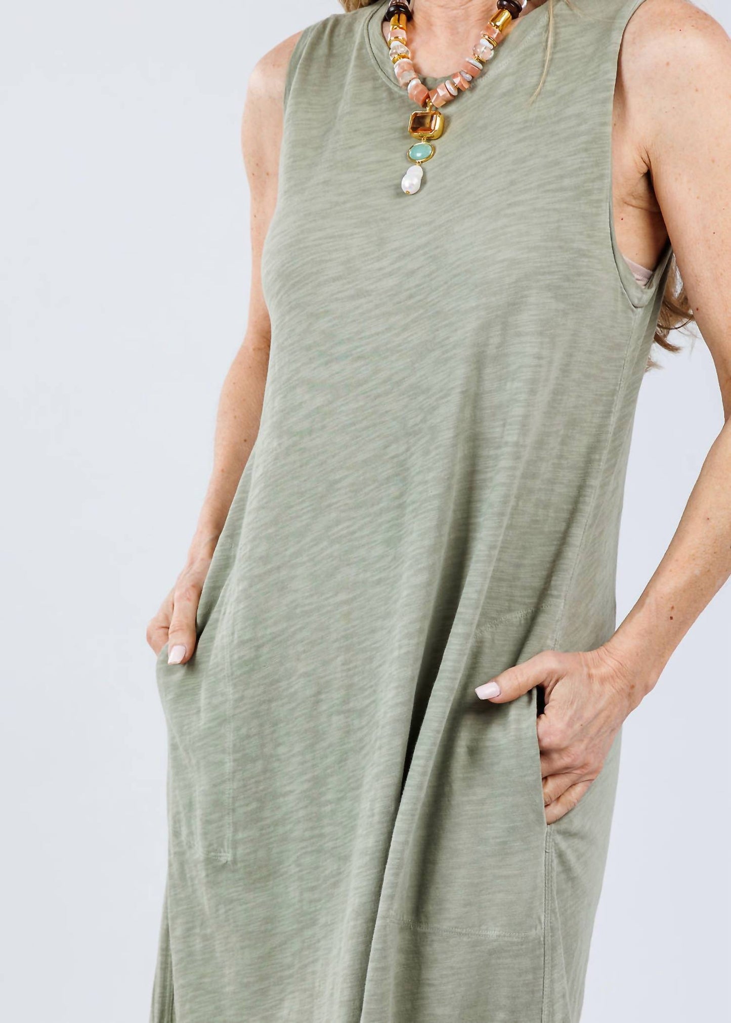 Elliott Lauren - Donna Sleeveless Maxi Dress With Pocket