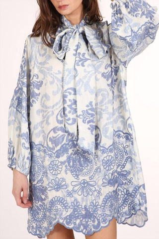 Beulahstyle - Camille Floral Paisley Print Embroidered Dress