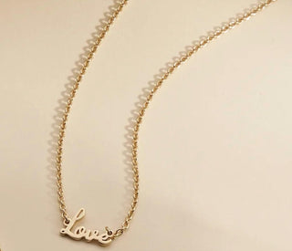 Eklexic - Dainty Script Love Necklace