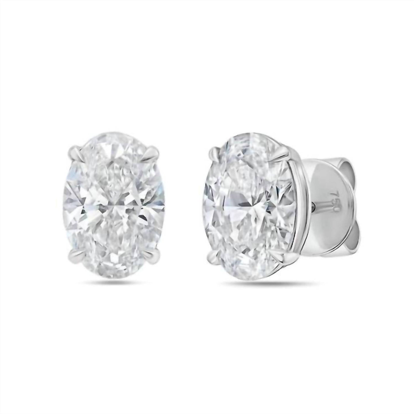 Diana M Jewels - Women's 1.50 Cts Oval Lab Diamond Stud Earrings