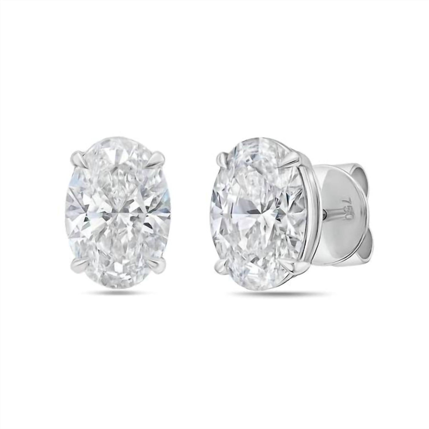 Diana M Jewels - Women's 1.50 Cts Oval Lab Diamond Stud Earrings