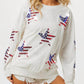 Trendsi - BiBi American Flag Sequin Star Sweatshirt
