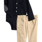 Andy & Evan - Kids' Holiday Polo Bodysuit & Cord Pants Set