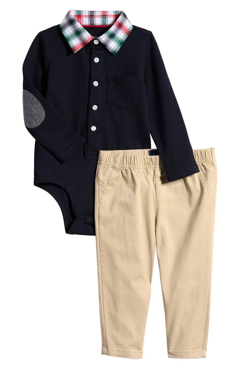 Andy & Evan - Kids' Holiday Polo Bodysuit & Cord Pants Set